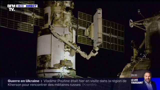 Les images en direct de deux cosmonautes en intervention à l'extérieur de l'ISS