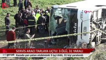 Eskişehir'de işçi taşıyan otobüs devrildi: Üç ölü, 31 yaralı