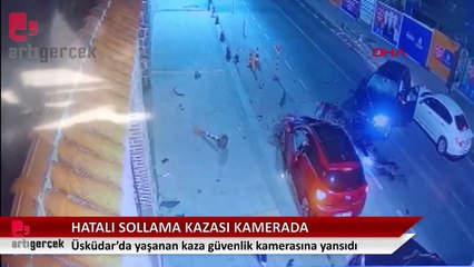 Hatalı sollama sonucu yaşanan kaza kamerada