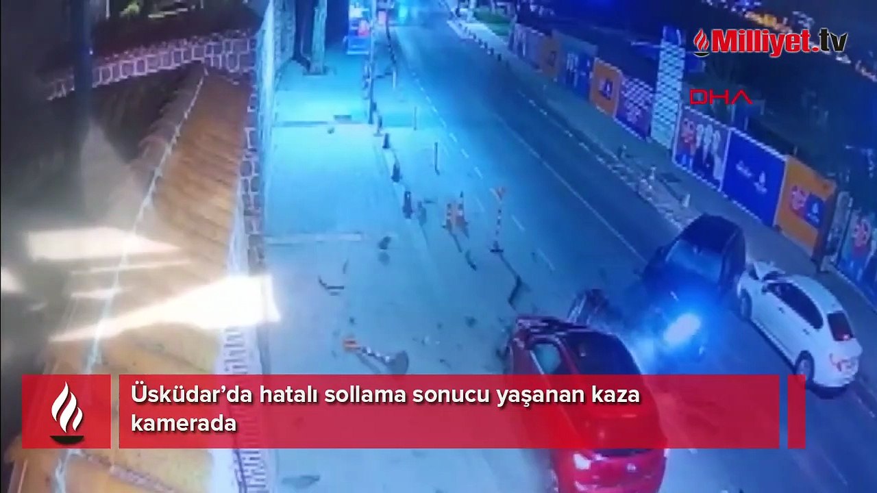 Üsküdar’da hatalı sollama sonucu yaşanan kaza kamerada