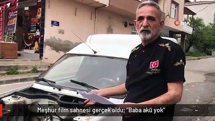 Meşhur film sahnesi gerçek oldu: "Baba akü yok"