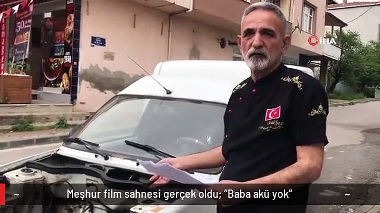 Meşhur film sahnesi gerçek oldu: "Baba akü yok"