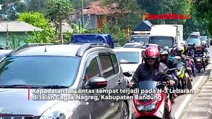 H-3 Lebaran, Arus Mudik di Nagreg Padat Merayap