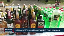 Ratusan Botol Minuman Keras dan Knalpot Brong Dimusnahkan