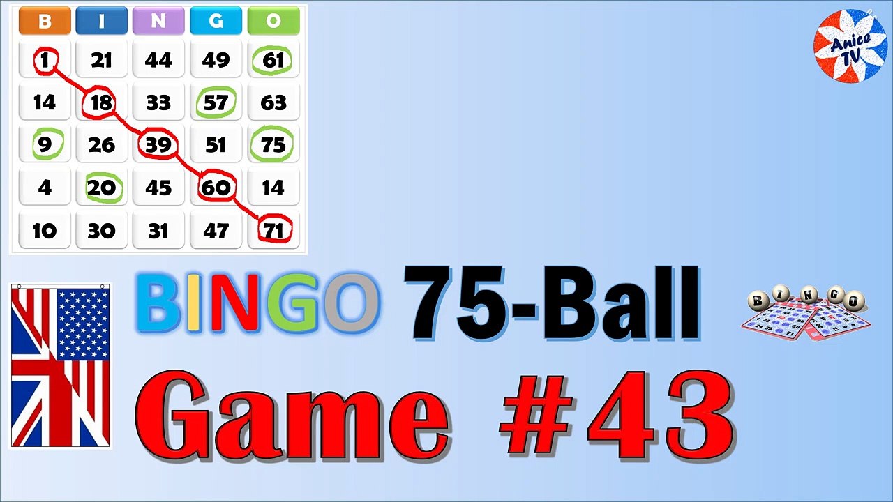 75 Ball    BINGO Caller  - Game#43    English American