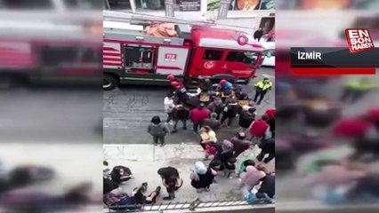 İzmir'de kontrolden çıkan belediye otobüsü duvara çarptı
