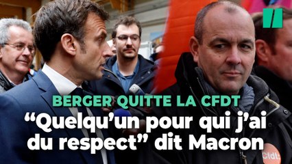 Départ de Laurent Berger de la Cfdt : Emmanuel Macron dit avoir du "respect" et de "l'amitié"