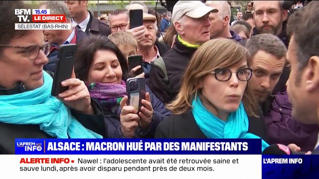 Ce n'est pas la première fois que j'entends des gens qui râlent après moi, j'ai eu bien pire , répond Emmanuel Macron lors d'un échange avec une manifestante