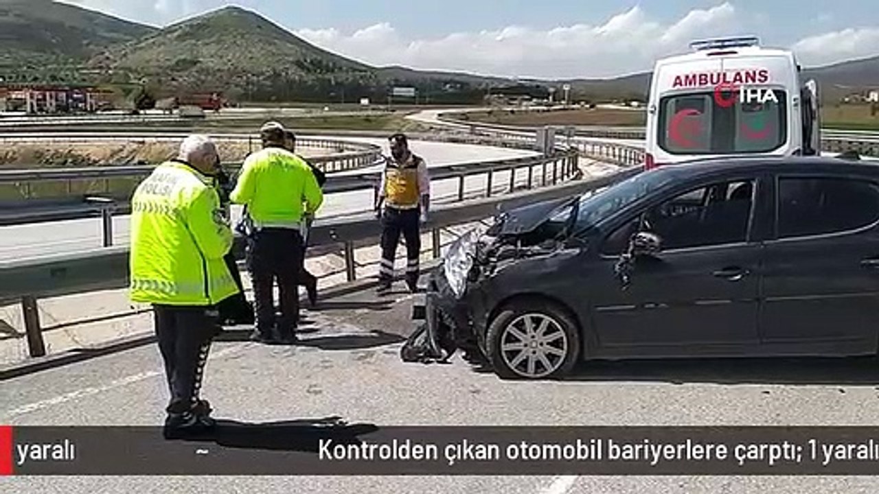 Kontrolden çıkan otomobil bariyerlere çarptı: 1 yaralı
