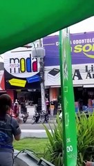 Poste de iluminação pega fogo no Centro de Arapiraca