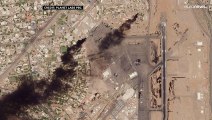 شاهد: اندلاع النيران في مطار الخرطوم وقاعدة مروي الجوية بالسودان