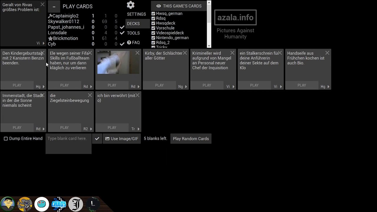 Eine stunde unmenschlichkeit! | cards against humanity ★ rdsq 100