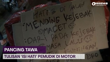 Pancing Tawa, Sejumlah Pemudik Tulis Isi Hatinya di Motor saat Mudik