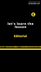 EDITORIAL EN INGLÉS | LET'S LEARN THE LESSON