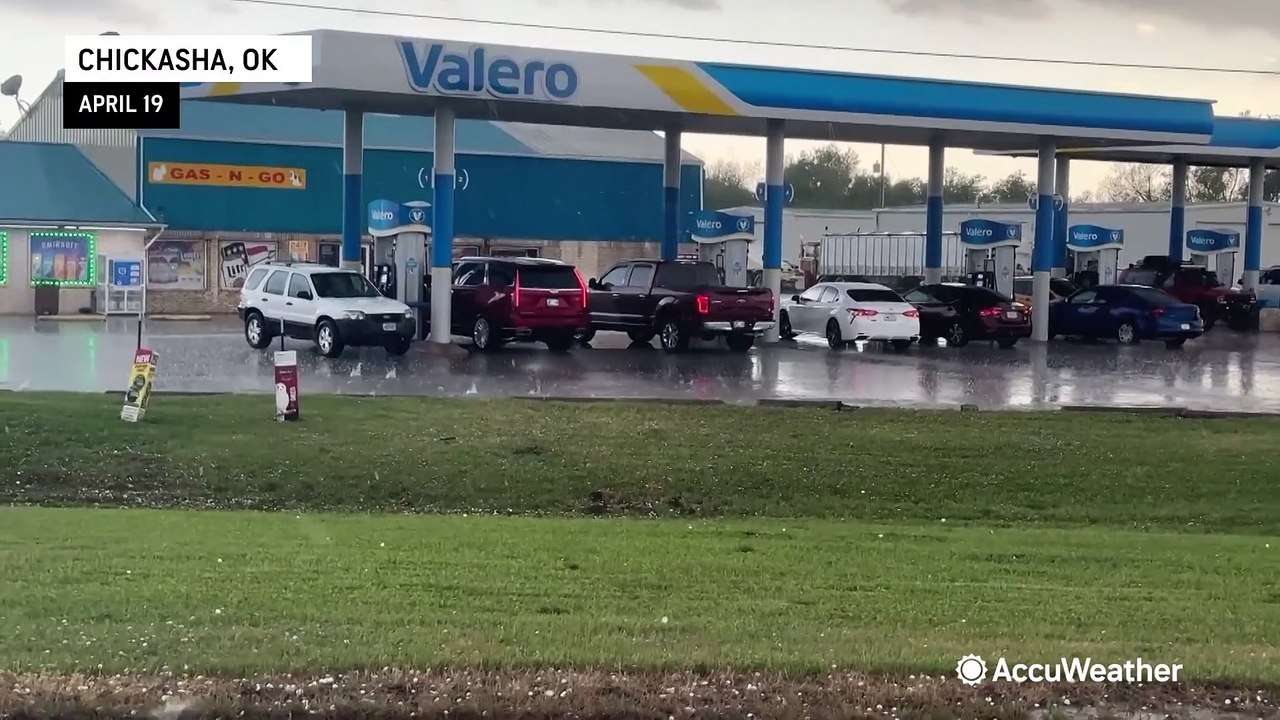 Baseball-sized hail falls as severe storms stri...