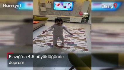 Elazığ'da 4,6 büyüklüğündeki deprem anı kamerada