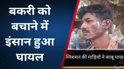 दरभंगा: हायाघाट चंदनपट्टी में हुए अगलगी की घटना में बकरी को बचाने में युवक हुआ घायल