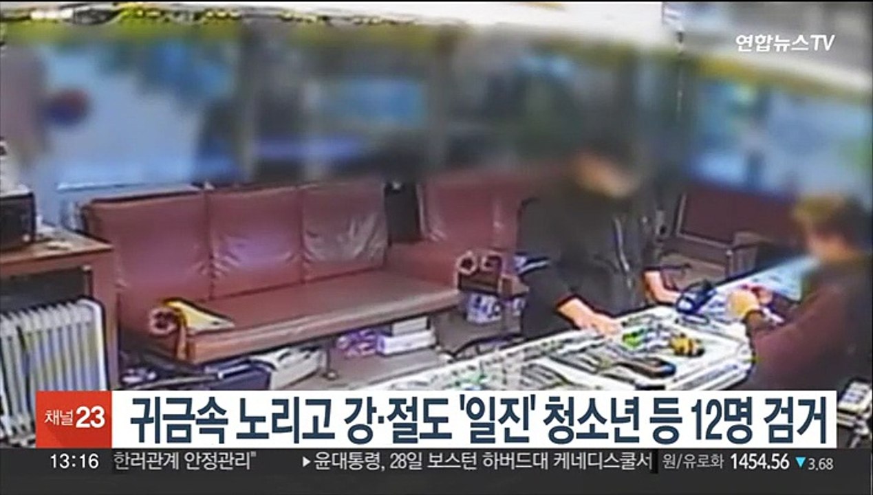 귀금속 노리고 강·절도 '일진' 청소년 등 12명 검거