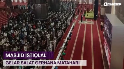 Khidmatnya Suasana Salat Gerhana Matahari di Masjid Istiqlal