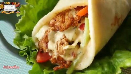 Grill Chicken Shawarma With Labanese Pita Bread