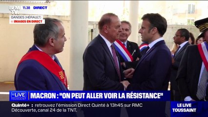 Emmanuel Macron est arrivé au collège Louise Michel de Ganges, dans l'Hérault