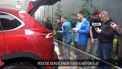 RİZE'DE SERGİLENEN TOGG'A BÜYÜK İLGİ