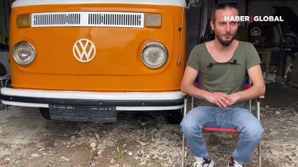 Reklamcı 10 yıldır hurdalıkta yatan minibüsü bambaşka bir görünüme kavuşturdu