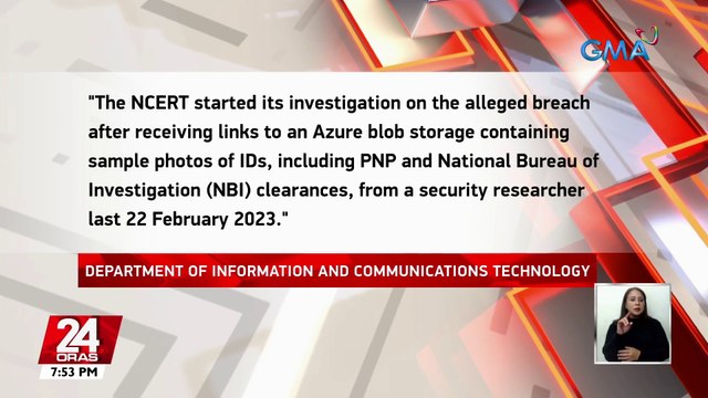 DICT, ikinababahala raw ang umano'y data breach sa ilang ahensya ng gobyerno | 24 Oras