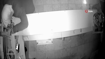 Otostopla şehir şehir gezip hırsızlık yapan yaşlı hırsız kamerada
