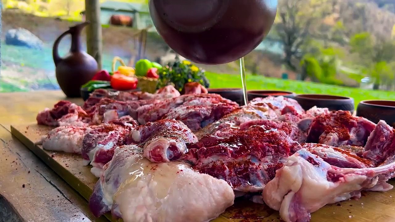 Butchering a Young Lamb and Cooking in a Tandoor on a Hook! Azerbaijani Cuisine
