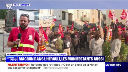 Emmanuel Macron dans l'Hérault: "La CGT n'est pas à l'origine de la coupure de courant à la clinique" Saint-Louis-de-Ganges affirme Mathieu Guy (CGT)