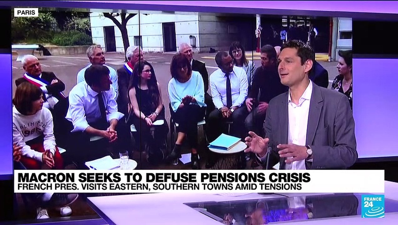 Macron seeks to defuse pensions crisis by visiting Eastern, Southern towns amid tensions