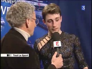 Réaction de Brian Joubert mondiaux 2008 de patinage