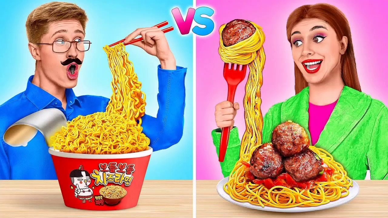 Mom Vs Dad Cooking Challenge by Multi Food Challenge!