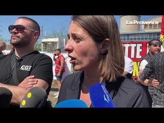 Sophie Binet, secrétaire générale de la CGT, en visite à Gardanne