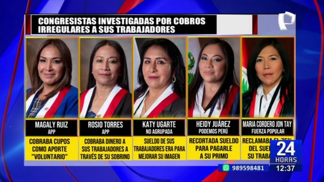 'Las Mocha Sueldos': Estas son las congresistas investigadas por cobros irregulares a sus trabajadores