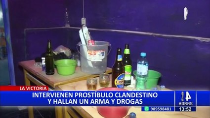 Drogas, un arma y sexo: Intervienen y clausuran prostíbulo clandestino en La Victoria