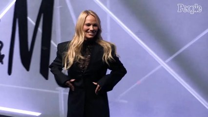Pamela Anderson Serves Star Power in an All-Black Sheer Catsuit and Tailored Blazer Look