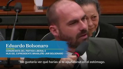 El hijo del expresidente Bolsonaro pierde los nervios en el Congreso