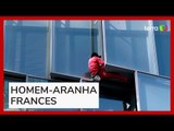 Homem escala edifício de 38 andares em protesto na França