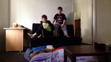 Baby seat flying with Damien and Macy to funny to Watch