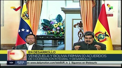 Pdte. Nicolás Maduro recalcó el empeño de Venezuela y Bolivia con el crecimiento productivo regional