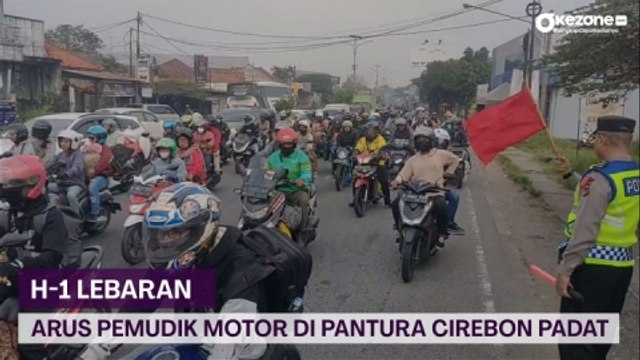 H-1 Lebaran, Arus Pemudik Motor di Pantura Cirebon Padat Merayap