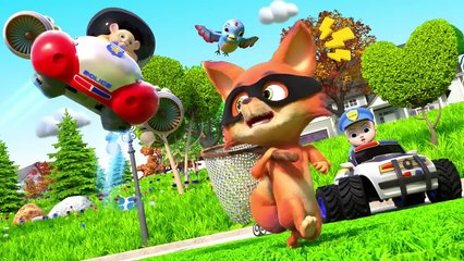 Marshmallow and the policeman rescue Story - Rescue Car Cartoons for Kids