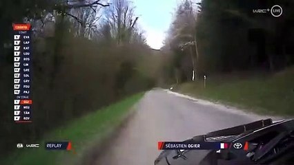WRC Croatia 2023 SS02 Ogier and Rovanpera Punctures Moment