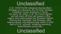 Video shows Russian warplane buzzing US jet