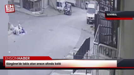 Güngören'de takla atan aracın altında kaldı