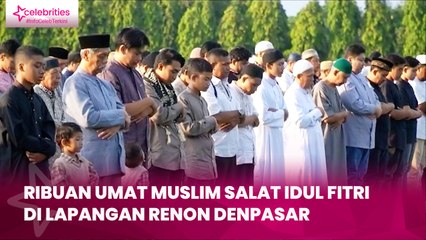 Ribuan Umat Muslim Salat Idul Fitri di Lapangan Renon Denpasar