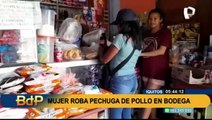 Iquitos: mujer que robó pechuga de pollo en bodega niega el hecho pese a que quedó grabada