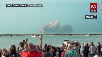 Con la mirada en lo alto y emoción, observan despegue de cohete Starship